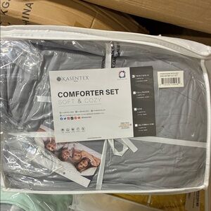 Twin Size Grey Soft 2-Tone Reversible Comforter Set - 1810-GY-T